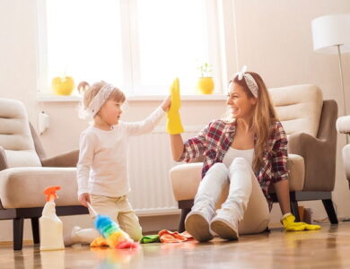 kid high fiving mom