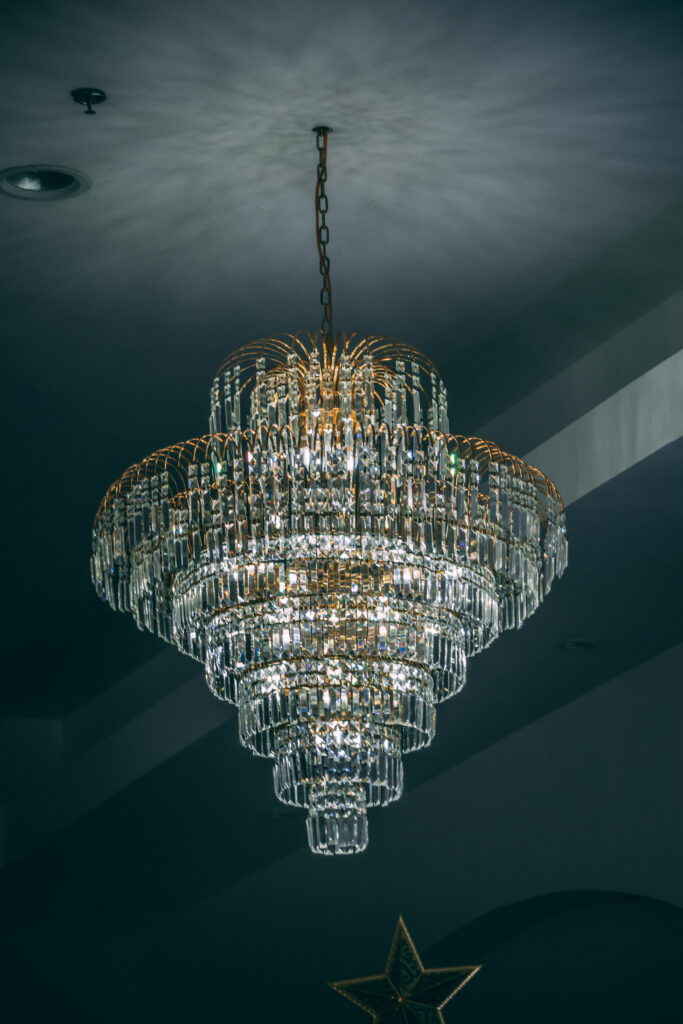 Shallow focus photography of glass pendant lamp