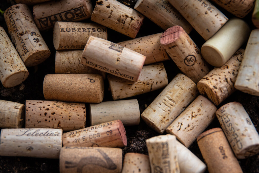 Close up of wine corks