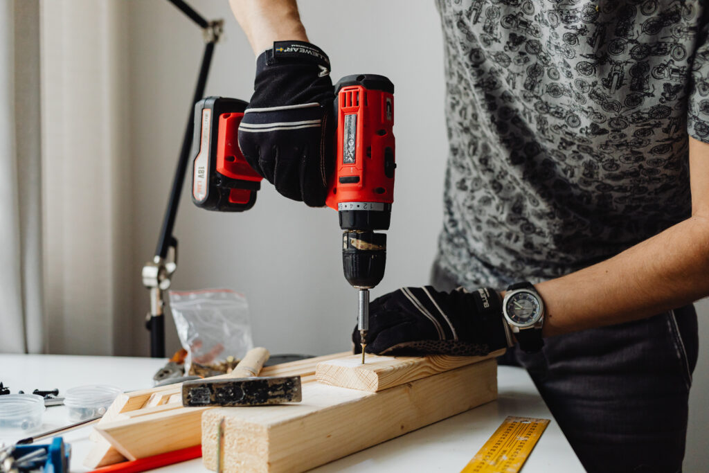 Drilling of wood blocks