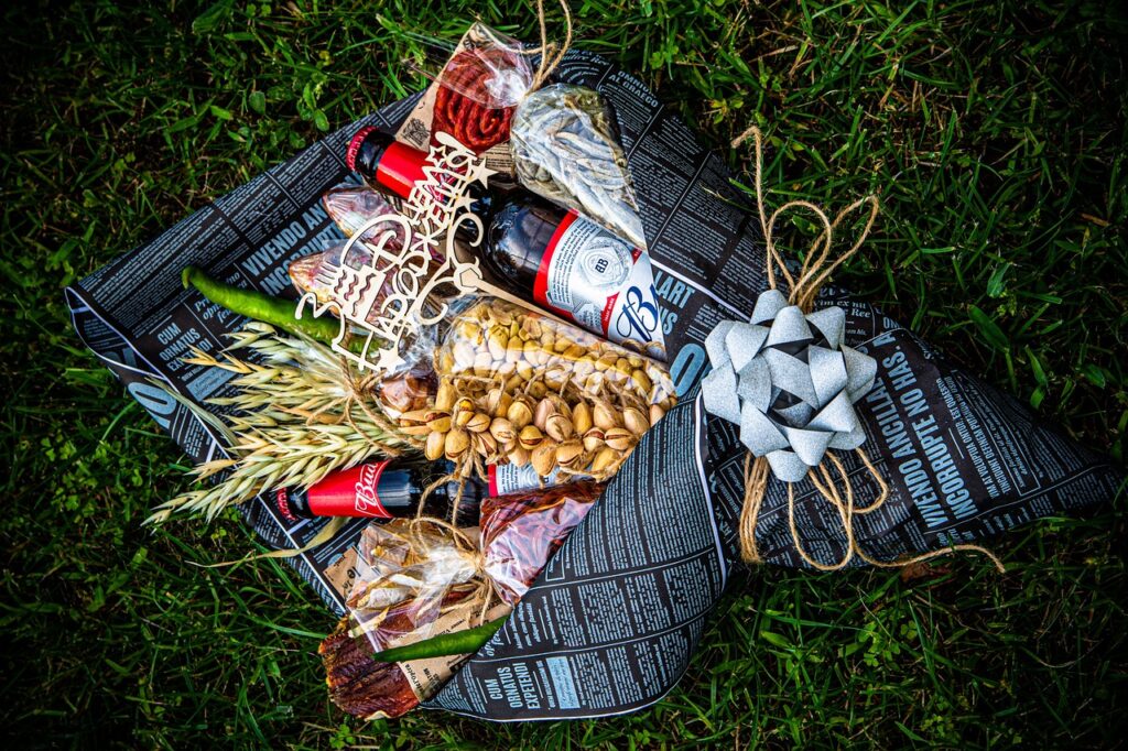 men's bouquet, beer, beautiful