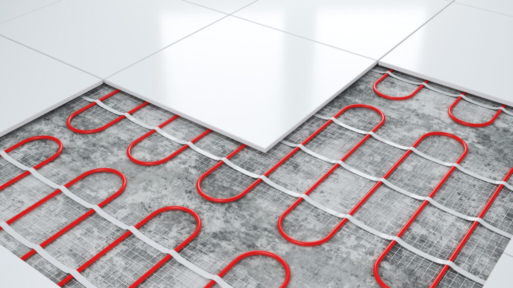 Warm floor, heated 3d.