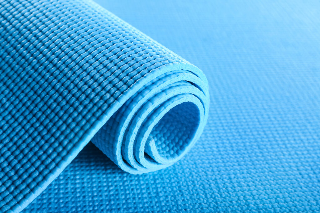 Color yoga mat, closeup