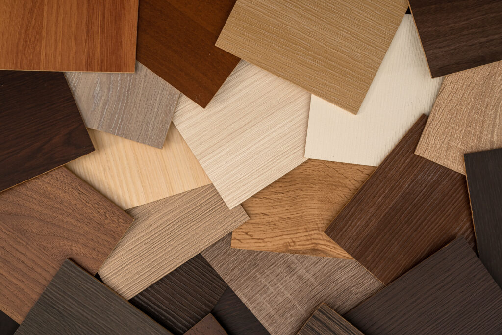 vinyl  wooden  samples with different  type of wood texture