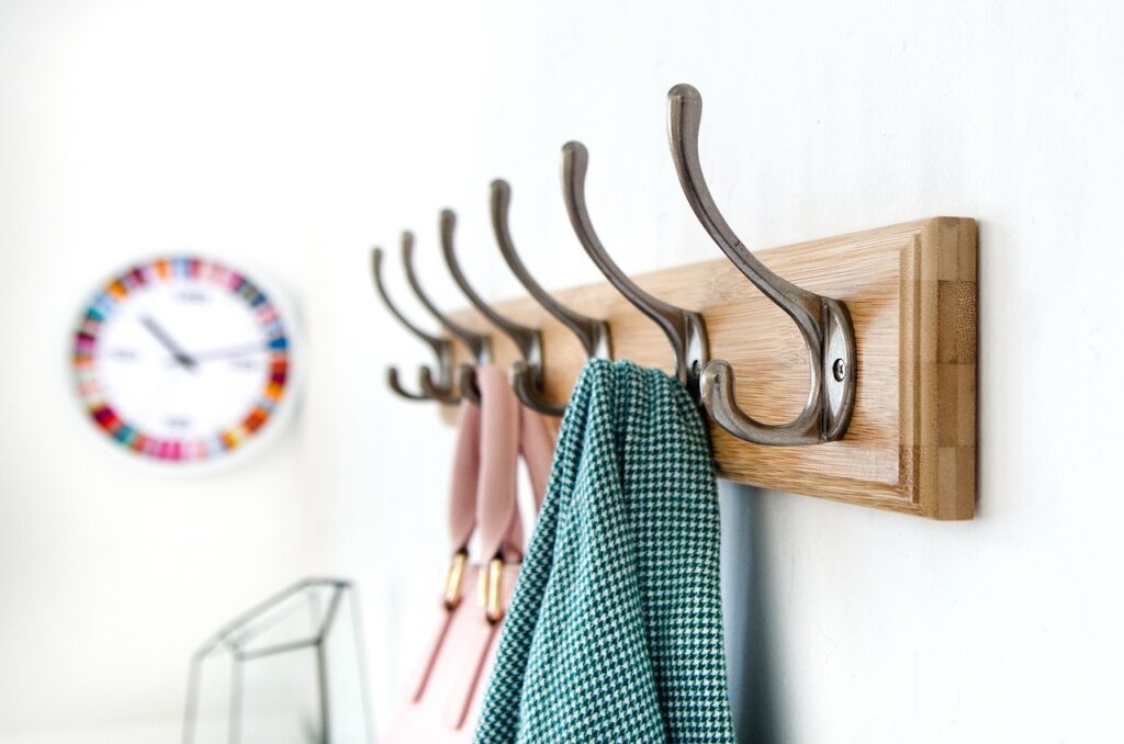 hook, wall-mounted hook, bedroom