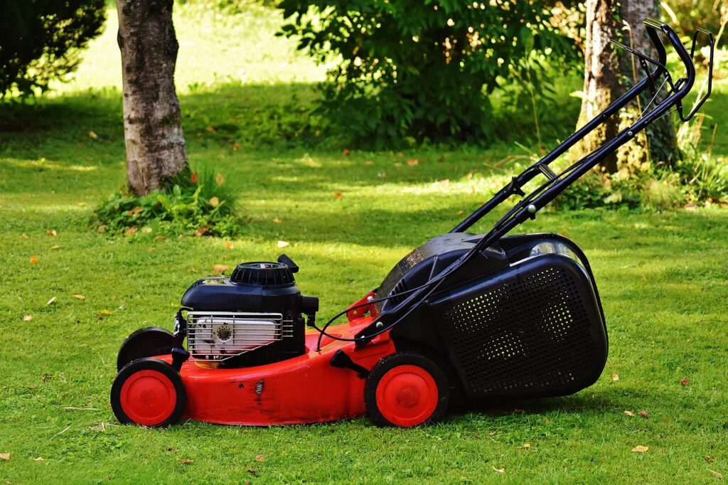 lawn mower, gardening, mow