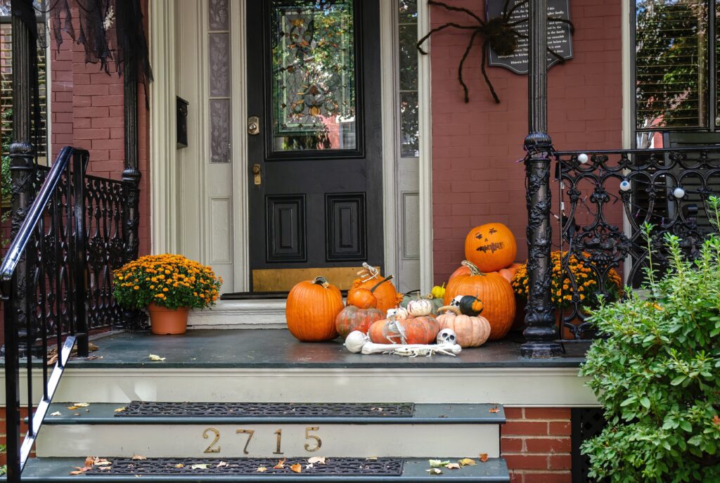 Seasonal front porch decorations