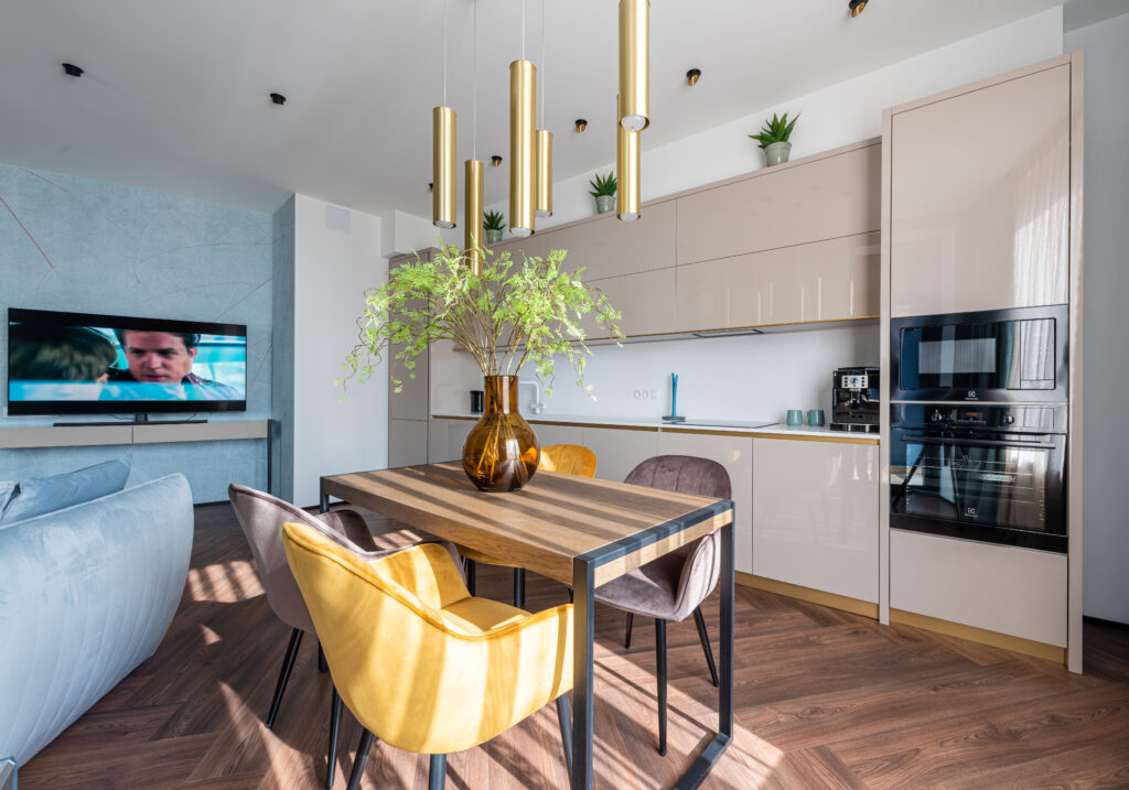 Stylish dining room with table