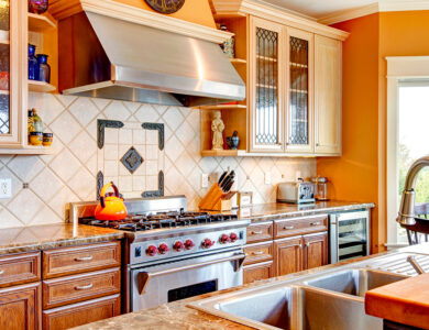 Clean and colorful kitchen