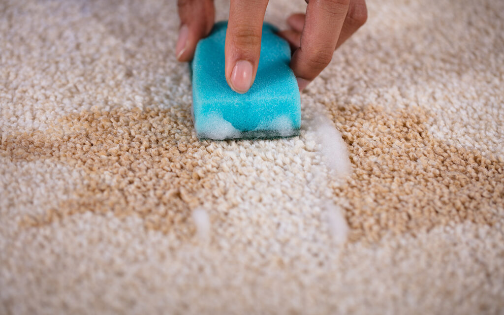 Removing stains on carpet