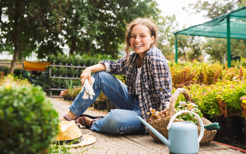 Woman in her garden