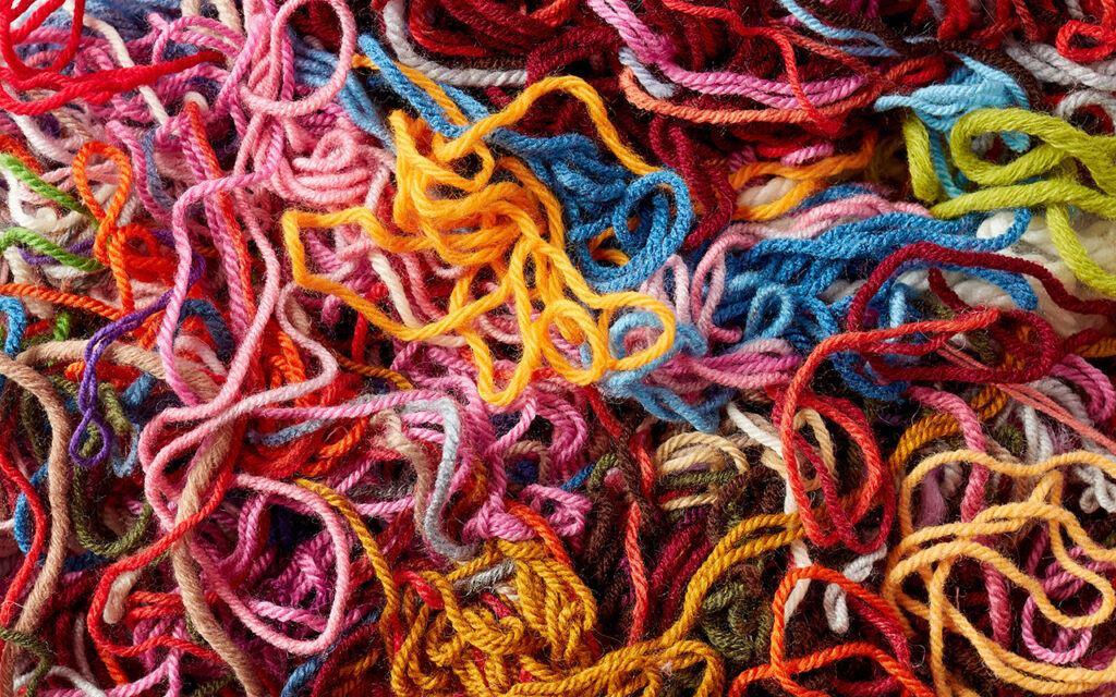 Scraps of yarn