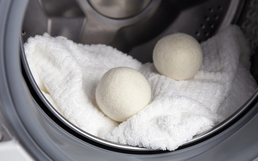 Wool balls in a dryer