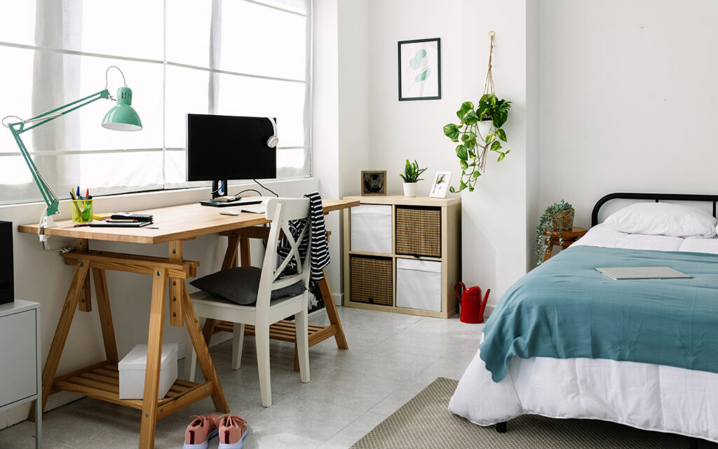 Desk in a bedroom