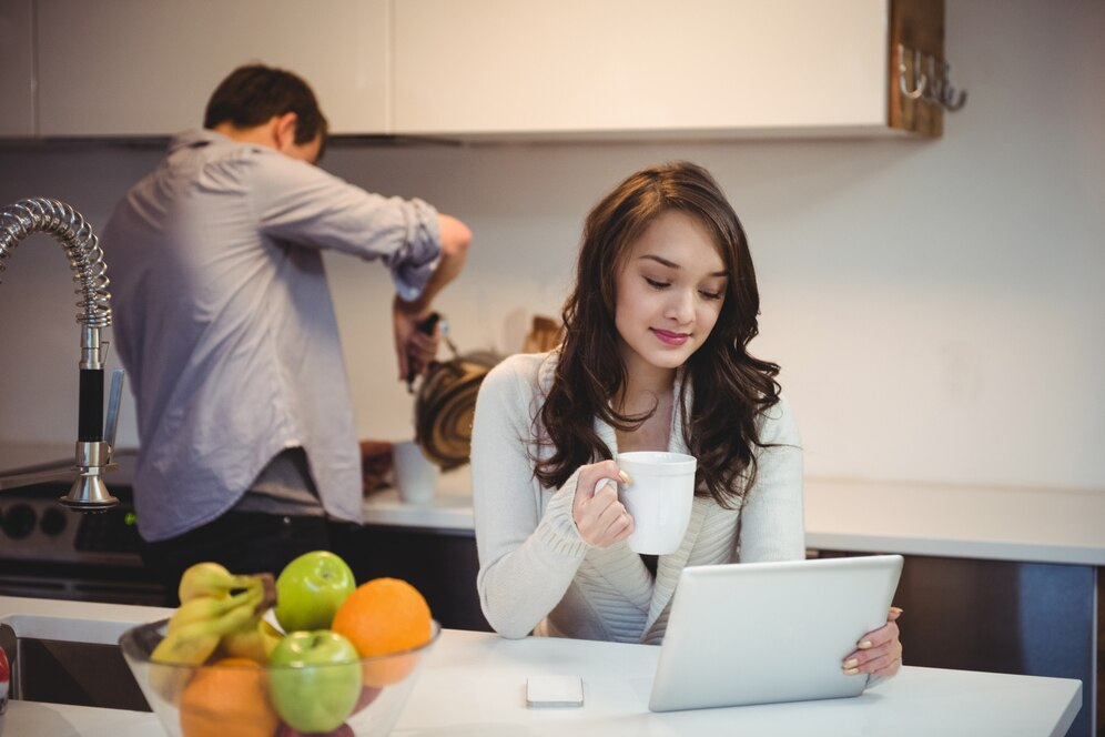Woman with a cup of coffee