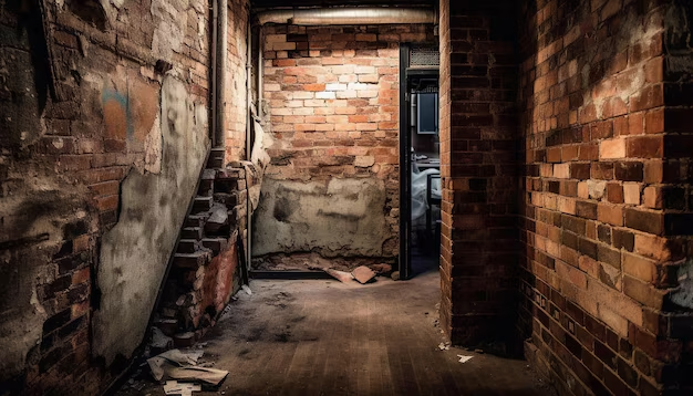 Basement lined with bricks