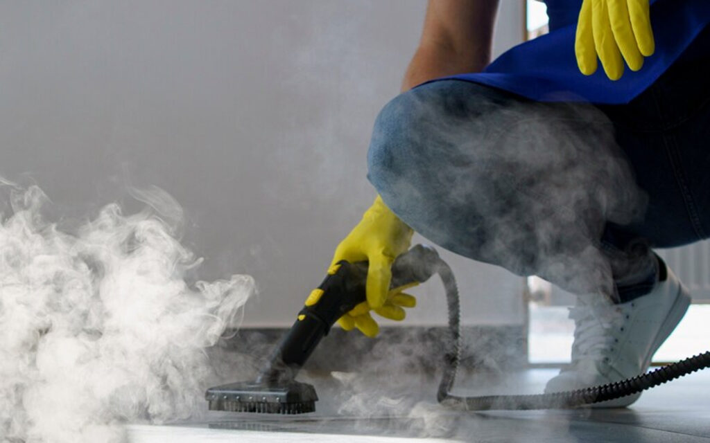 Using a steam cleaner