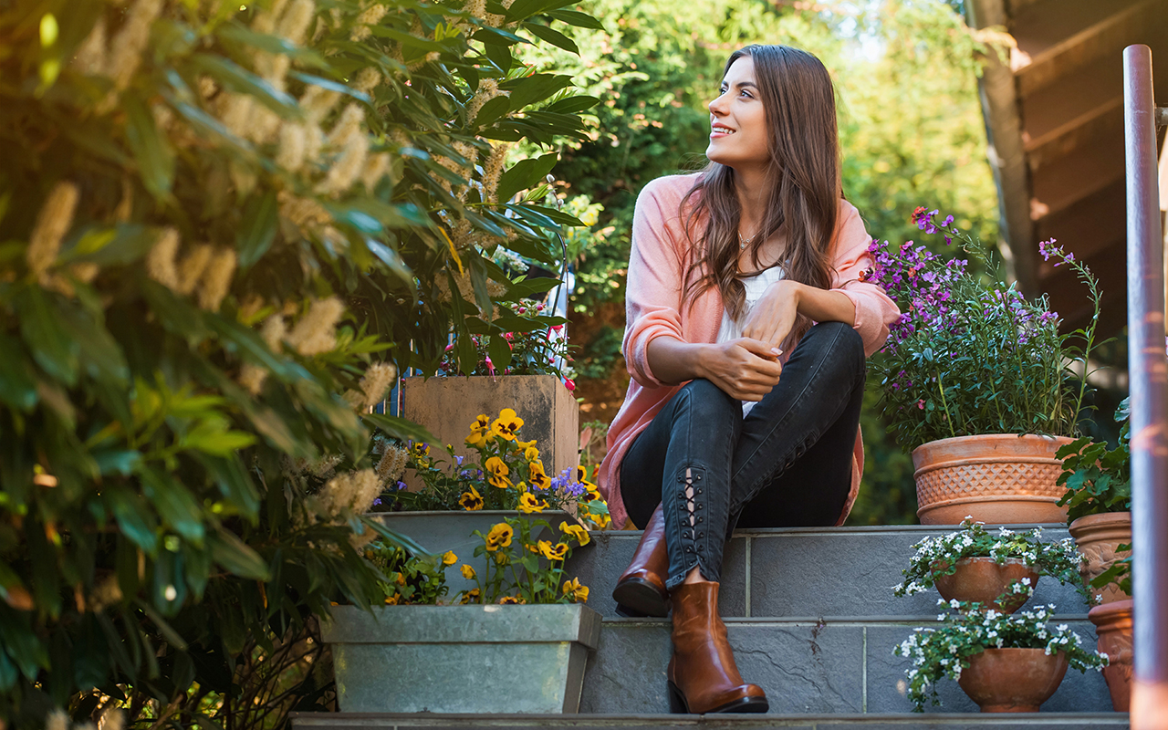 Woman in her garden