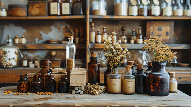 Set of bottled dry goods