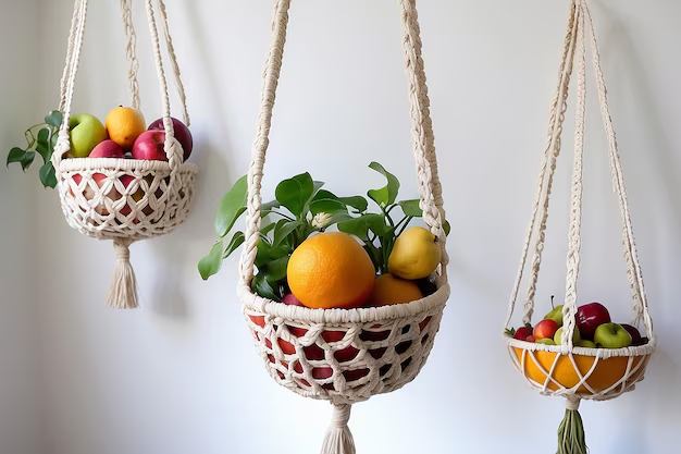 Fruit in hanging baskets
