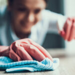 woman cleaning her kitchen