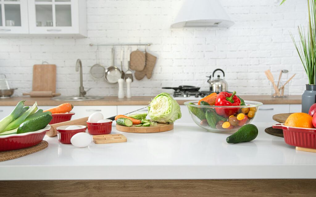 Food on kitchen counter