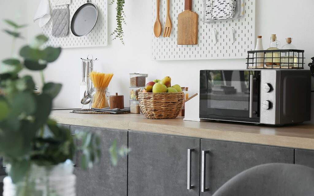 Pegboard in kitchen 