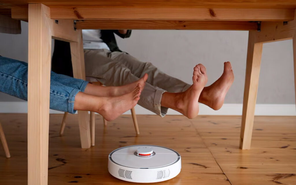 Roomba cleaning under a table