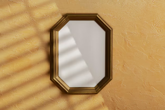Mirror hung on wall