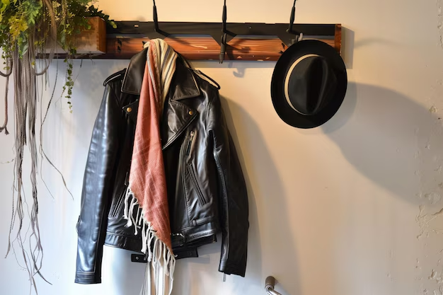Wooden hat and coat rack