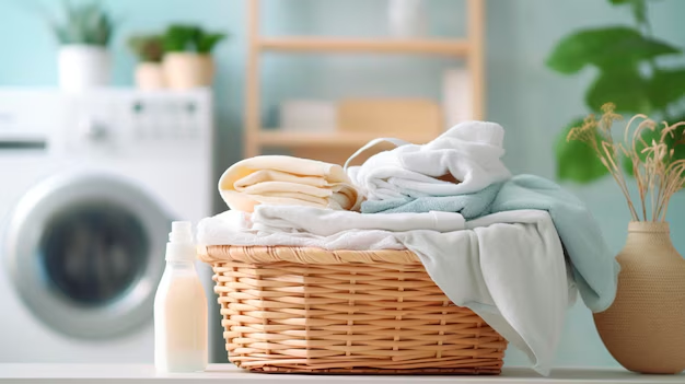 laundry basket with towels