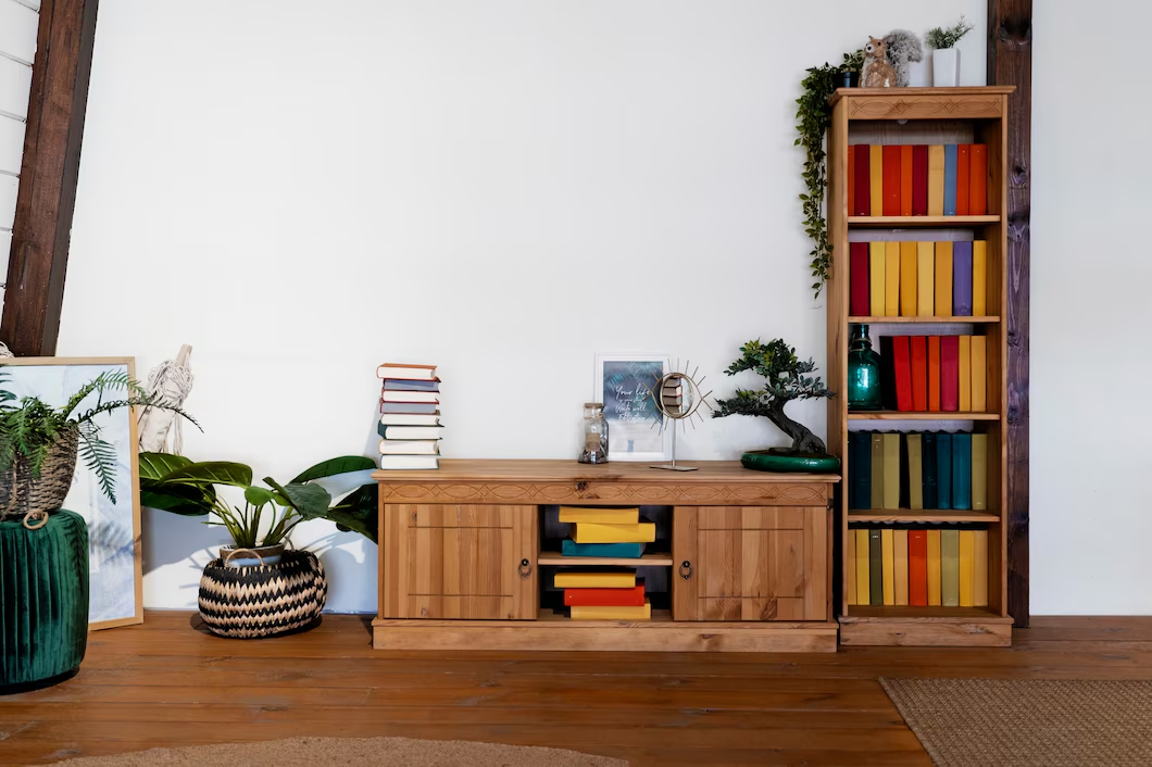 Bookshelves and decor